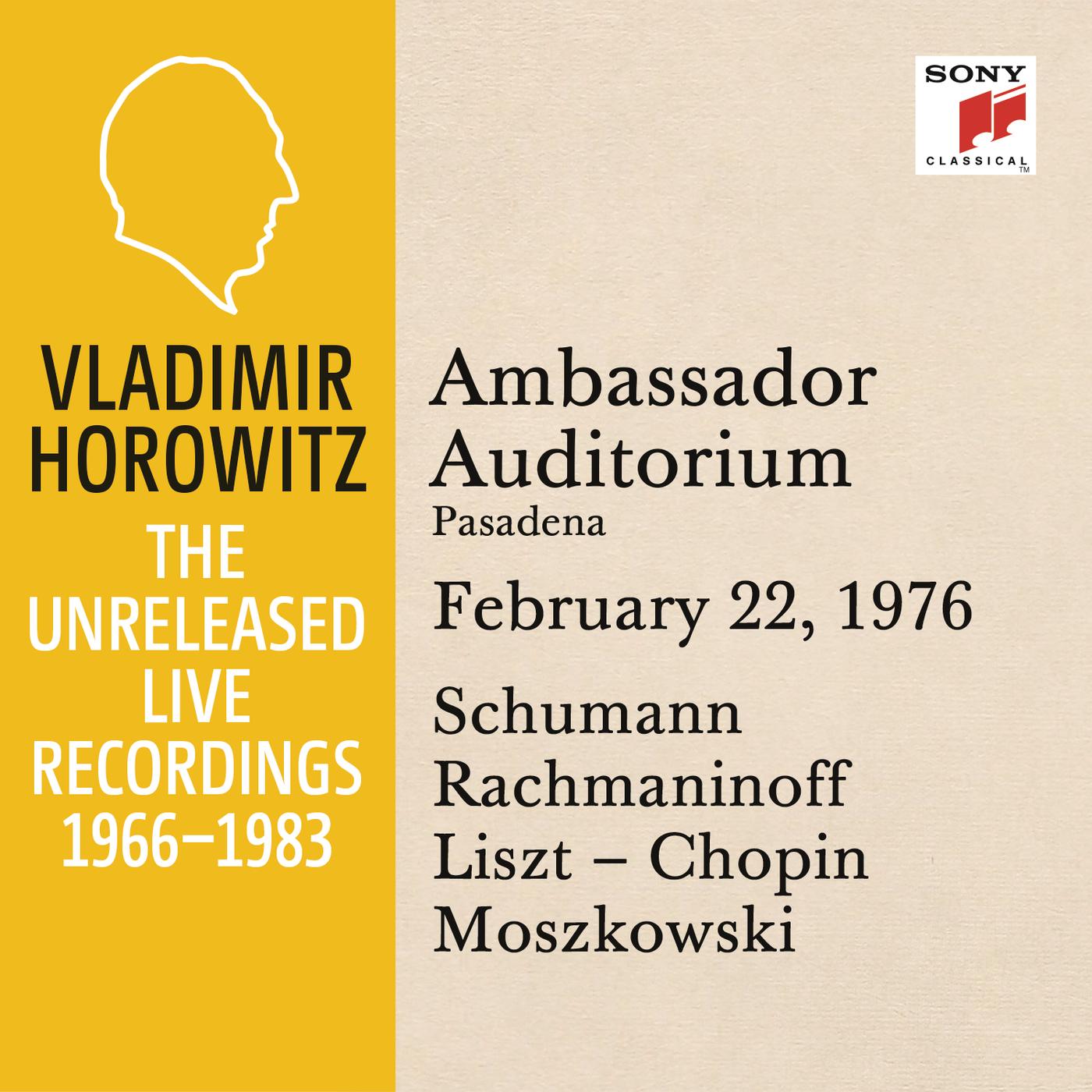 Vladimir Horowitz in Recital at Ambassador College, Pasadena, February 22, 1976
