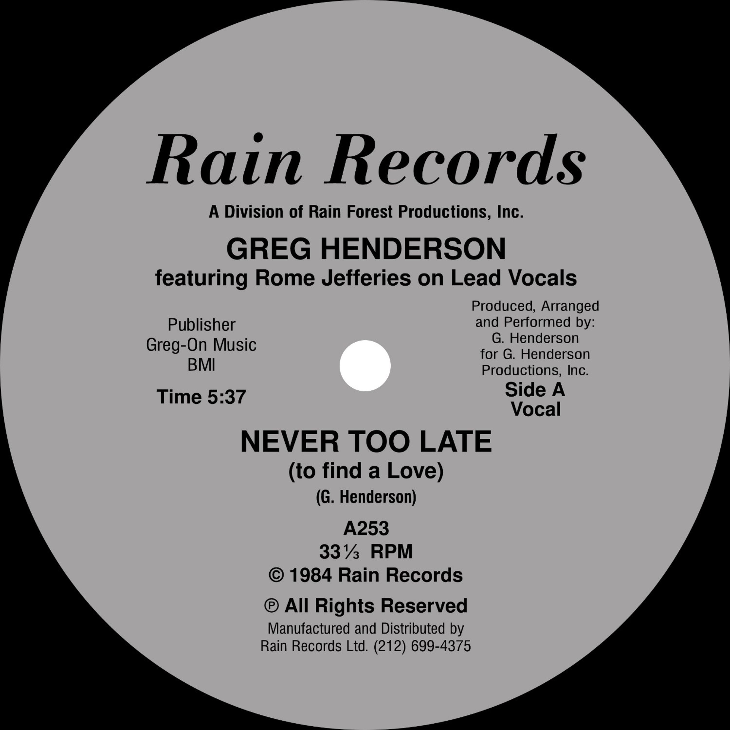 Never Too Late (To Find a Love)
