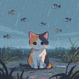 猫咪的世界下起了小鱼